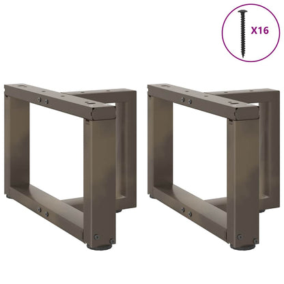 vidaXL Coffee Table Legs T-Shaped 2 pcs Black 50x25x(30-31) cm Steel 3