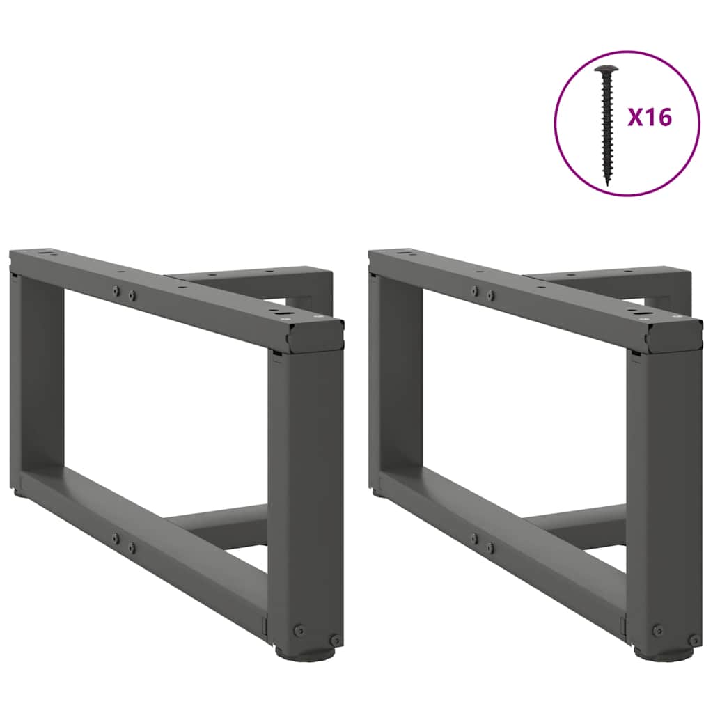 vidaXL Coffee Table Legs T-Shaped 2 pcs Anthracite 60x25x(30-31) cm Steel 3