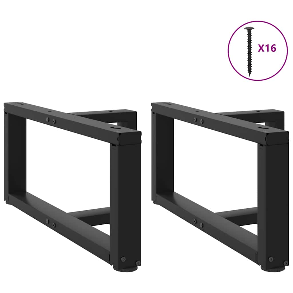 vidaXL Coffee Table Legs T-Shaped 2 pcs Black 70x25x(30-31) cm Steel 3