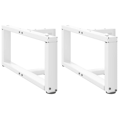 vidaXL Coffee Table Legs T-Shaped 2 pcs White 70x25x(30-31) cm Steel 1
