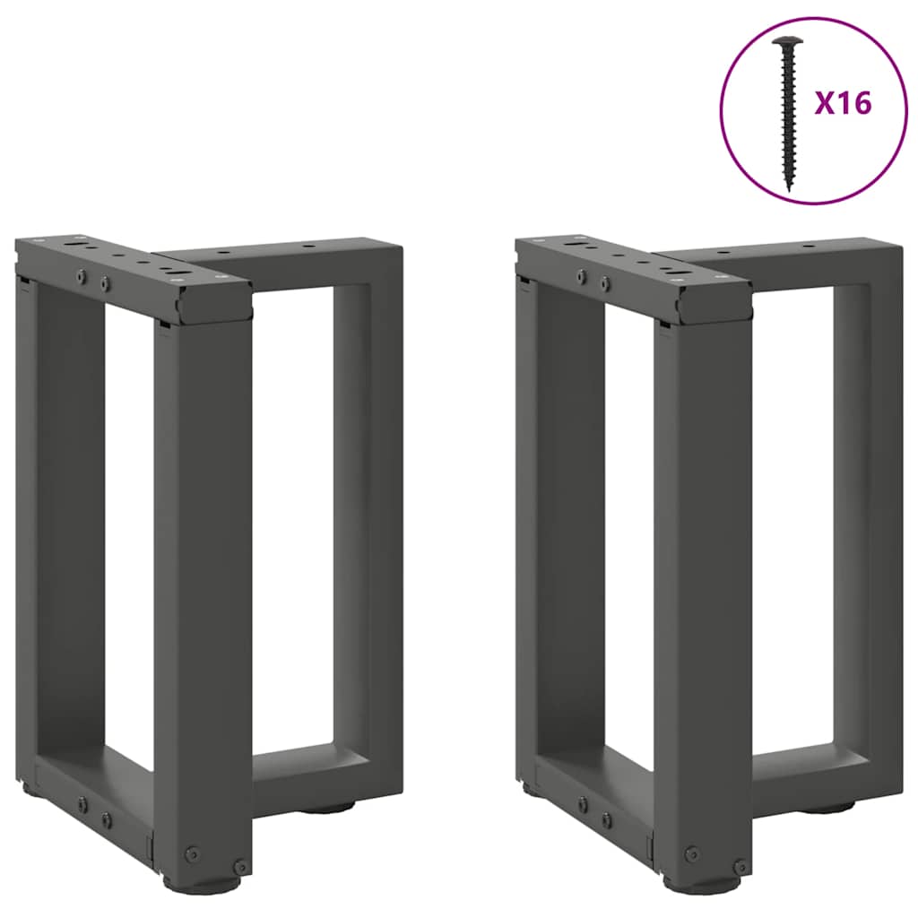 vidaXL Coffee Table Legs T-Shaped 2 pcs Anthracite 28x25x(42-43) cm Steel 4