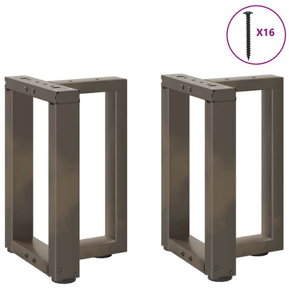 vidaXL Coffee Table Legs T-Shaped 2 pcs Black 28x25x(42-43) cm Steel 4