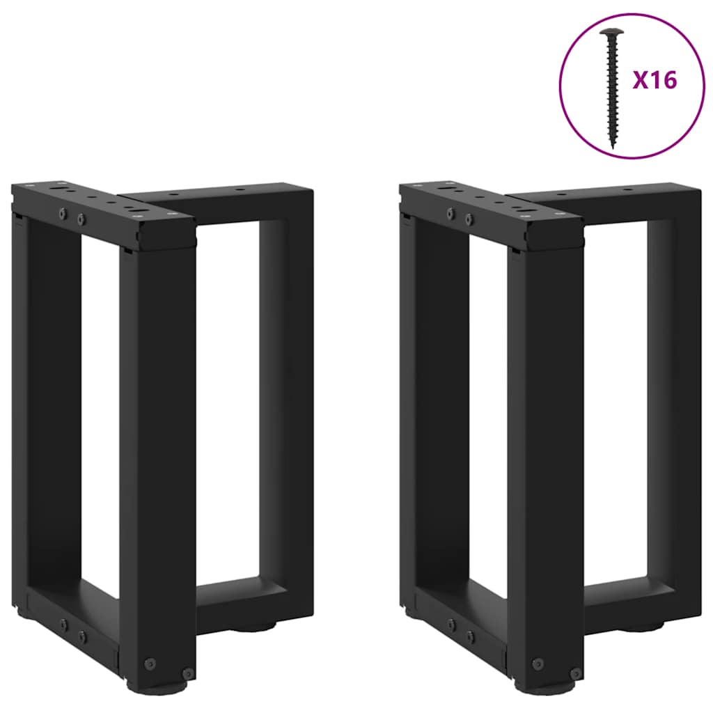 vidaXL Coffee Table Legs T-Shaped 2 pcs Black 38x25x(42-43) cm Steel 3