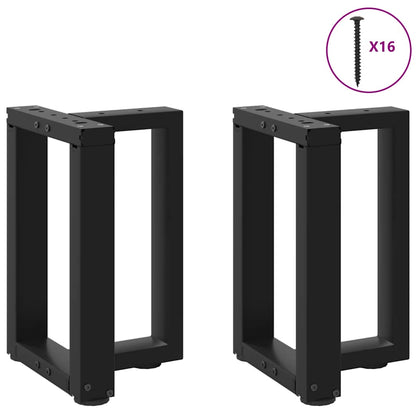 vidaXL Coffee Table Legs T-Shaped 2 pcs Black 38x25x(42-43) cm Steel 3
