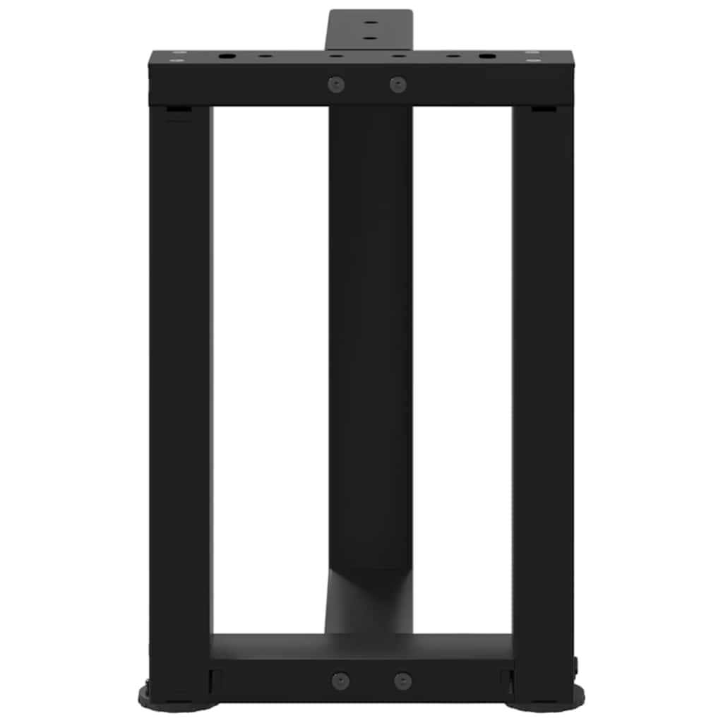 vidaXL Coffee Table Legs T-Shaped 2 pcs Black 38x25x(42-43) cm Steel 6