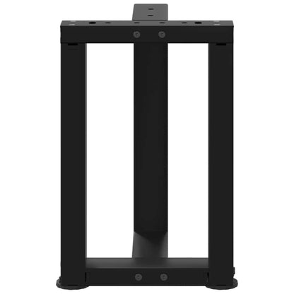 vidaXL Coffee Table Legs T-Shaped 2 pcs Black 38x25x(42-43) cm Steel 6