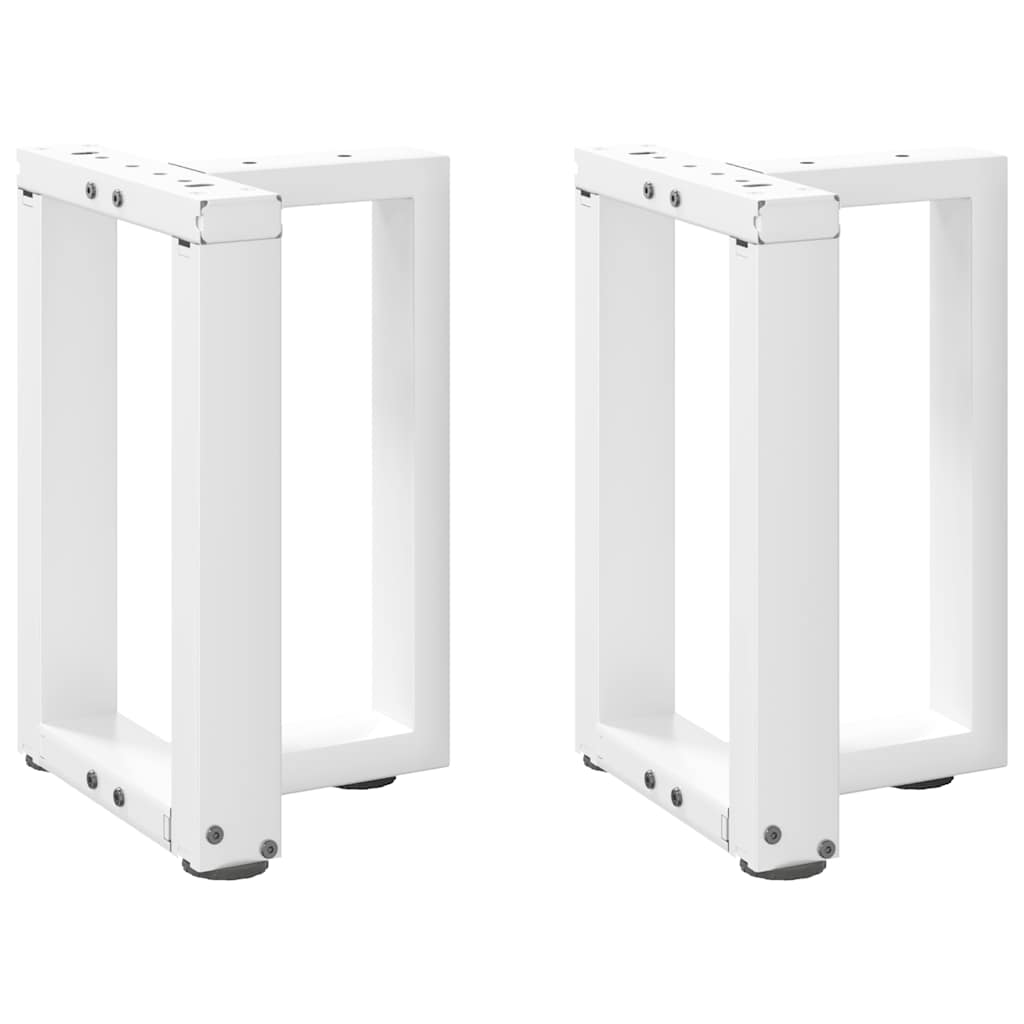 vidaXL Coffee Table Legs T-Shaped 2 pcs White 38x25x(42-43) cm Steel 1