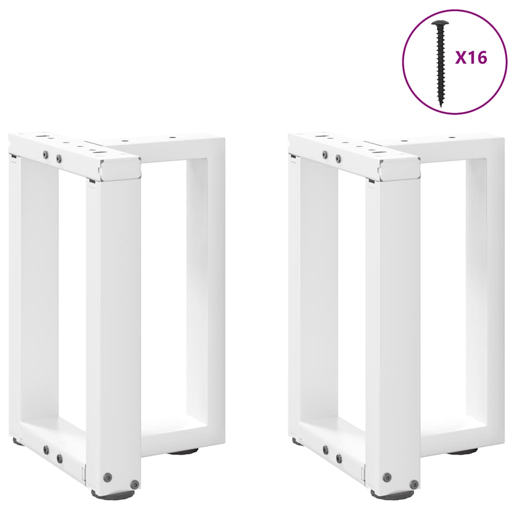 vidaXL Coffee Table Legs T-Shaped 2 pcs White 38x25x(42-43) cm Steel 3
