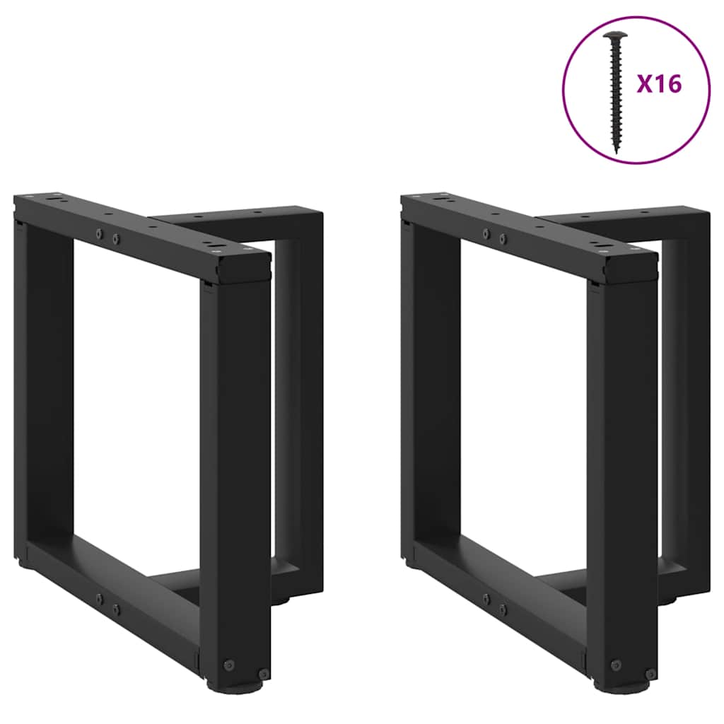 vidaXL Coffee Table Legs T-Shaped 2 pcs Black 50x25x(42-43) cm Steel 3