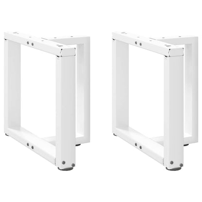 vidaXL Coffee Table Legs T-Shaped 2 pcs White 50x25x(42-43) cm Steel 1