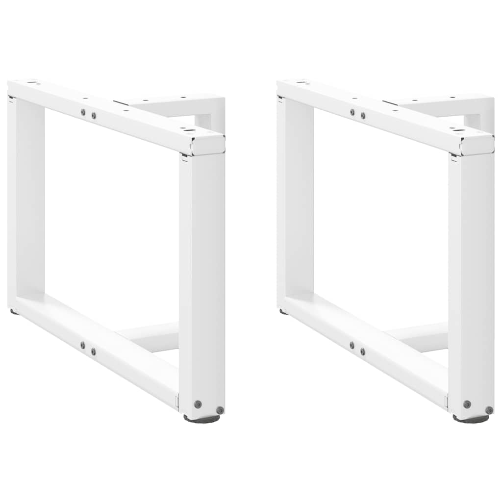 vidaXL Coffee Table Legs T-Shaped 2 pcs White 60x25x(42-43) cm Steel 1