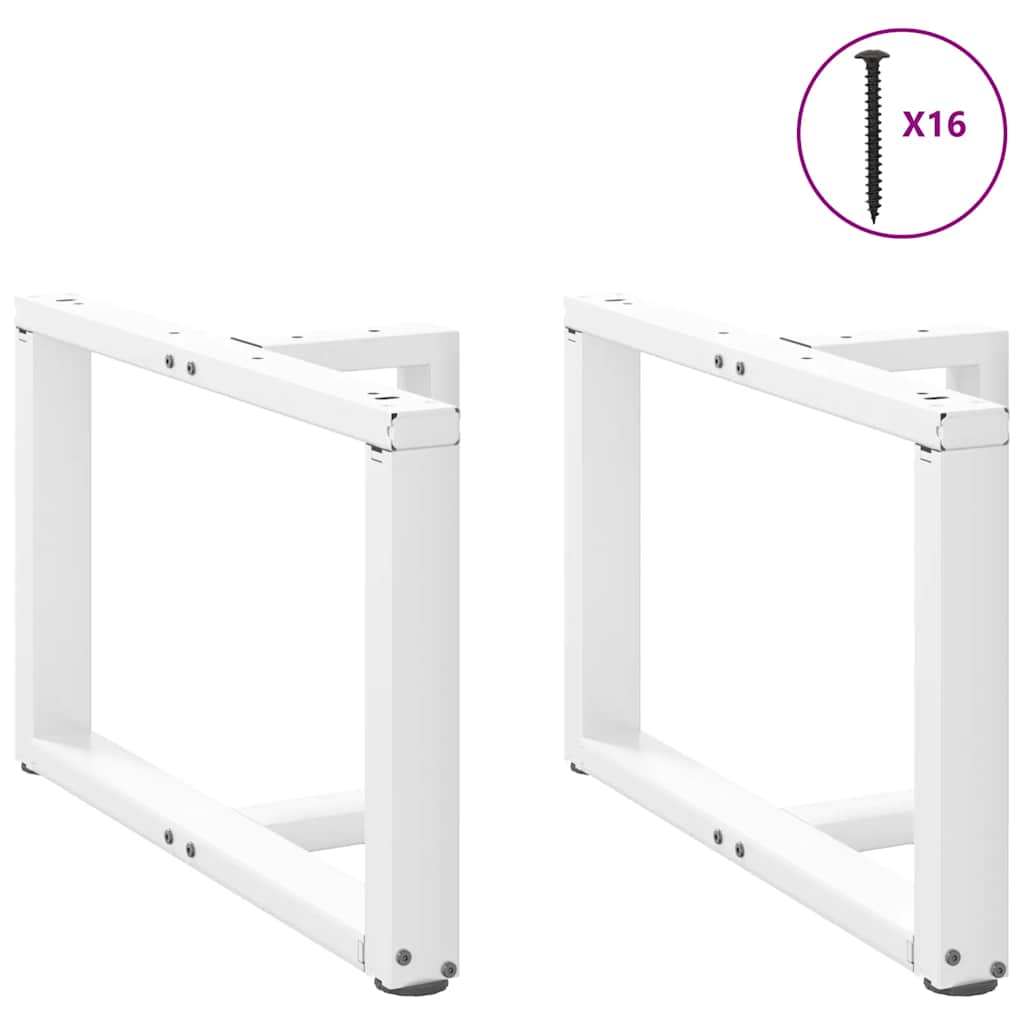 vidaXL Coffee Table Legs T-Shaped 2 pcs White 60x25x(42-43) cm Steel 3