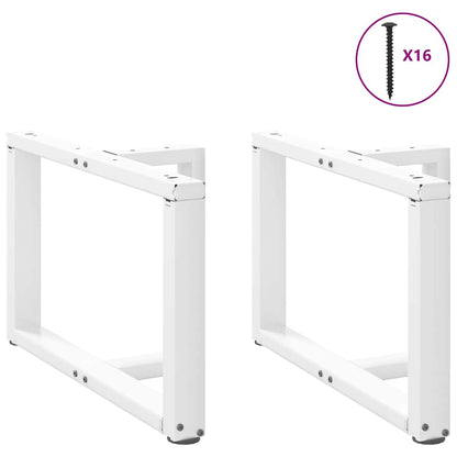 vidaXL Coffee Table Legs T-Shaped 2 pcs White 60x25x(42-43) cm Steel 3