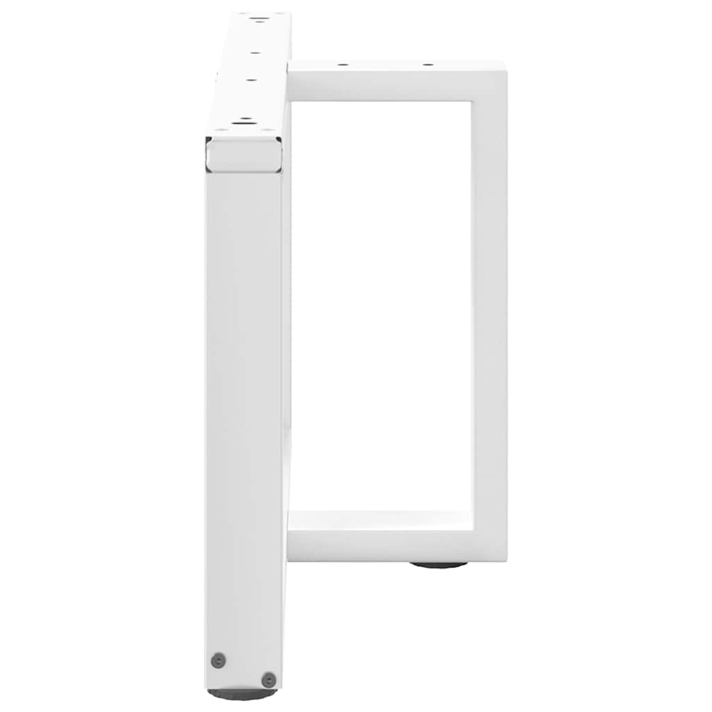 vidaXL Coffee Table Legs T-Shaped 2 pcs White 60x25x(42-43) cm Steel 5