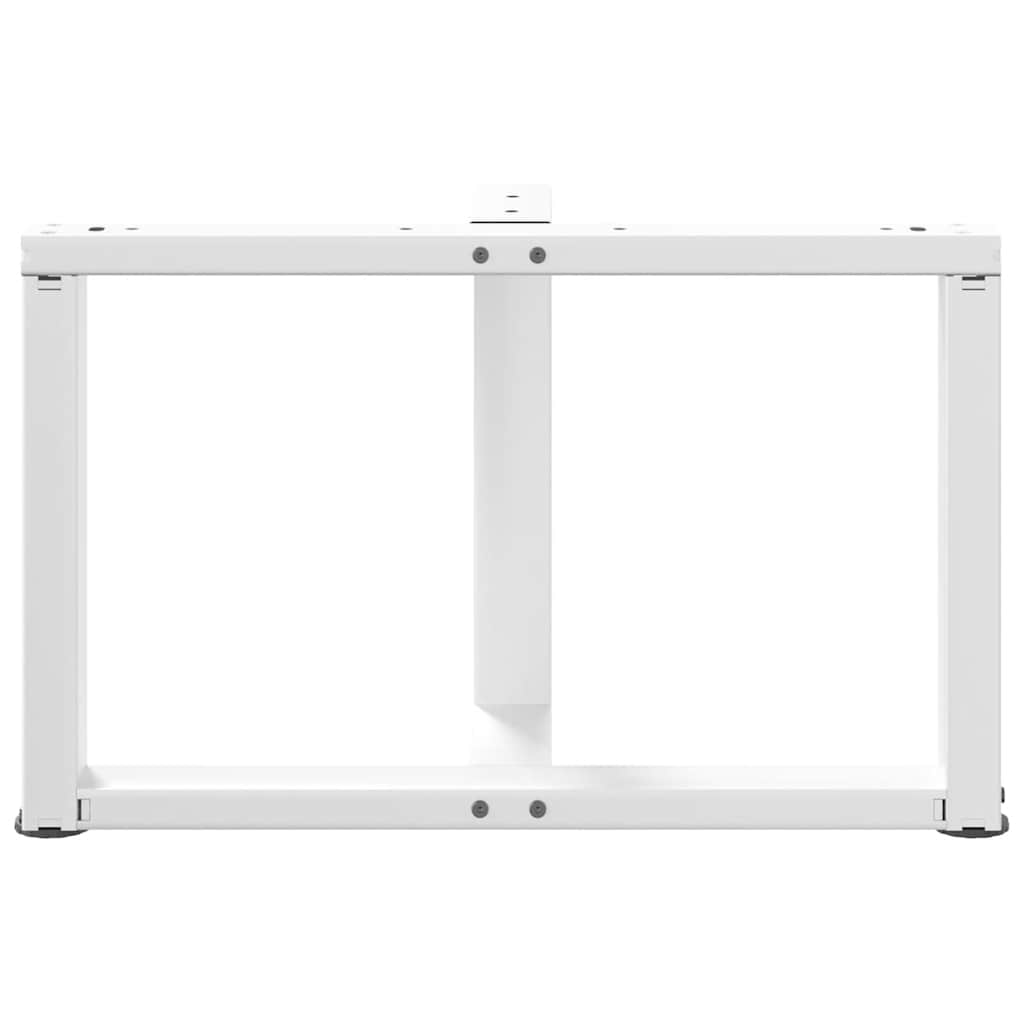 vidaXL Coffee Table Legs T-Shaped 2 pcs White 60x25x(42-43) cm Steel 6