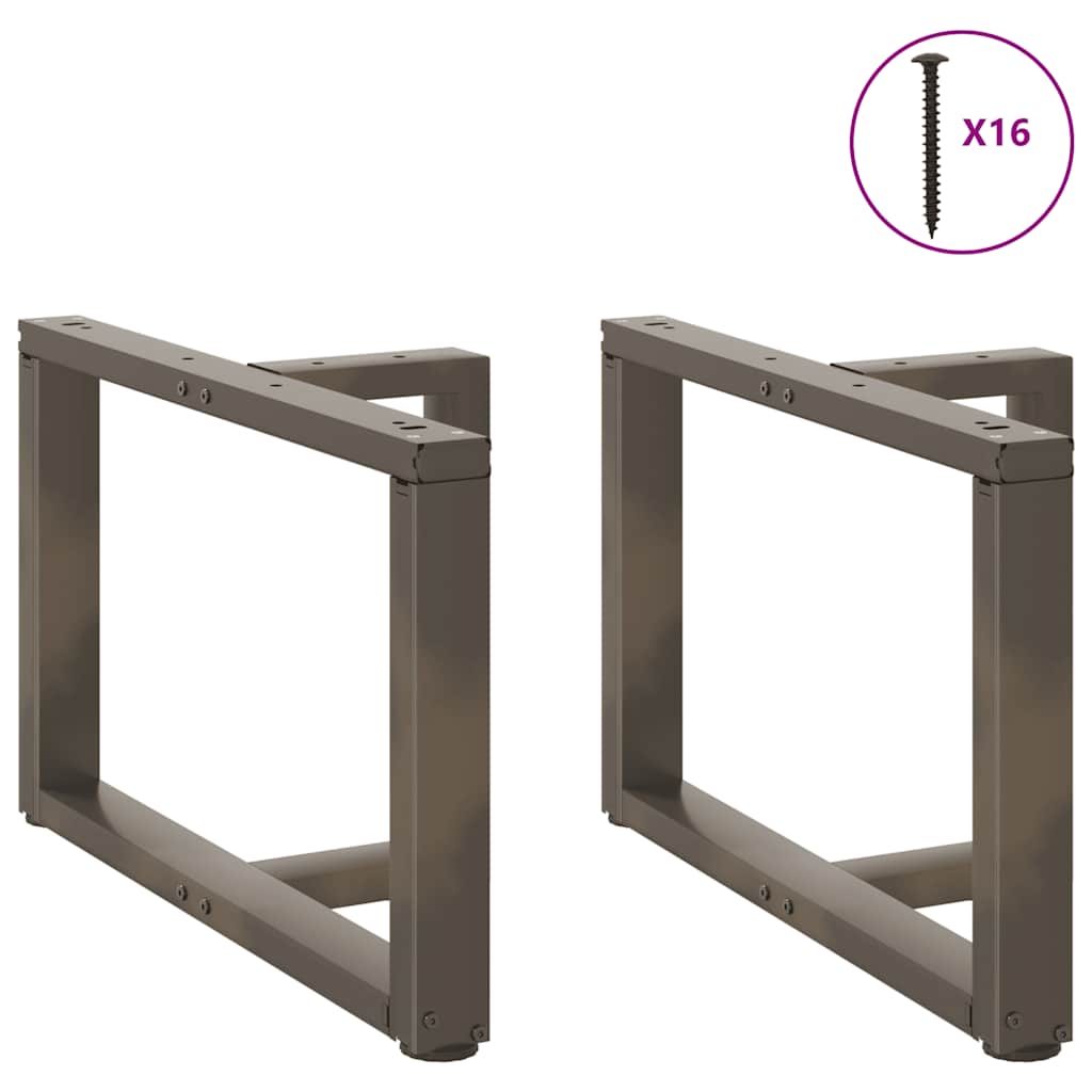 vidaXL Coffee Table Legs T-Shaped 2 pcs Black 60x25x(42-43) cm Steel 3