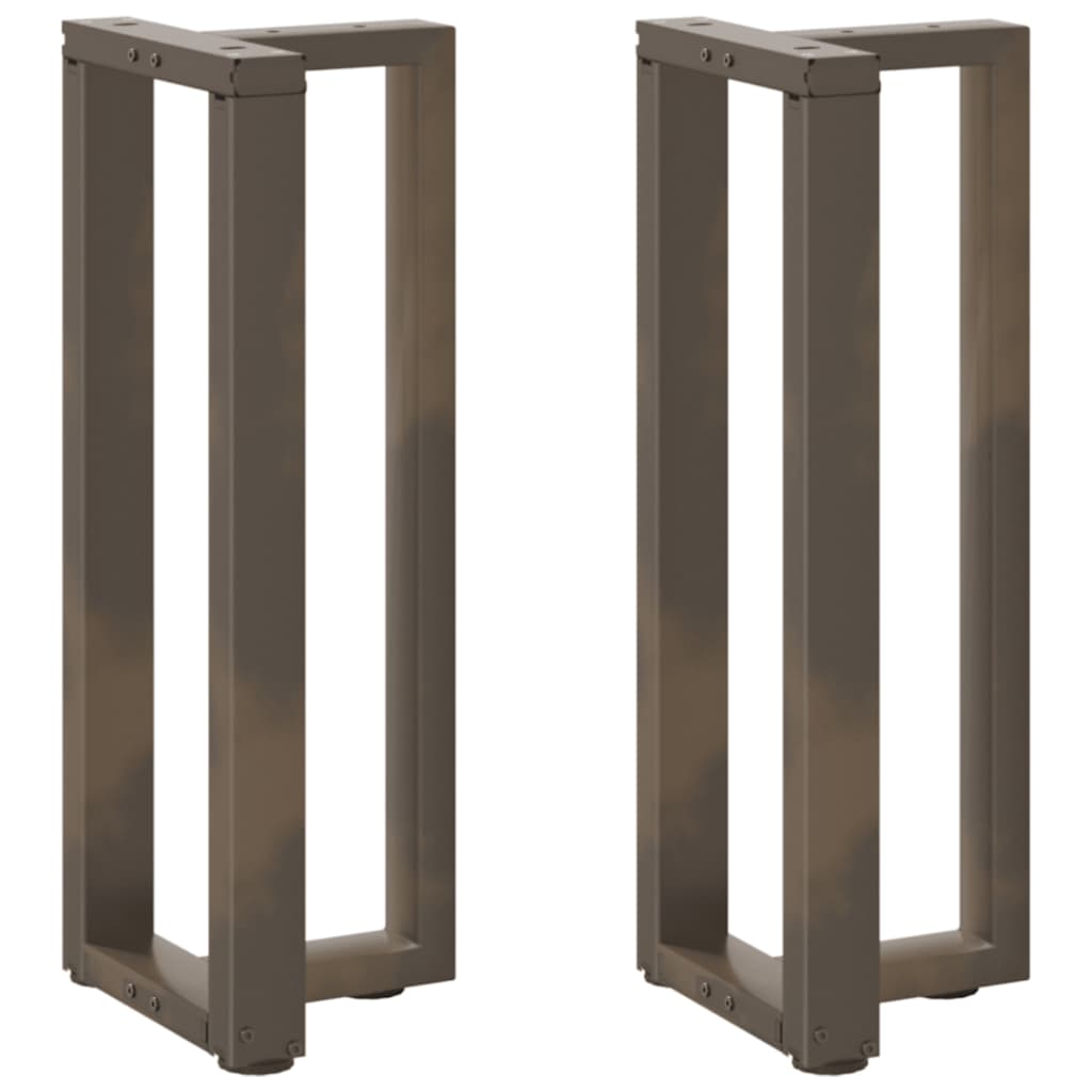 vidaXL Console Table Legs T-Shaped 2 pcs Natural Steel 38x25x(72-73) cm Steel 2