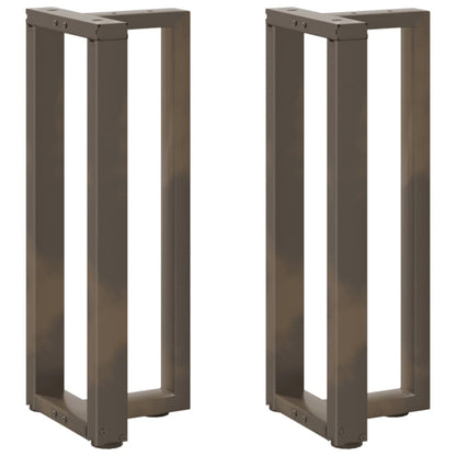 vidaXL Console Table Legs T-Shaped 2 pcs Natural Steel 38x25x(72-73) cm Steel 2