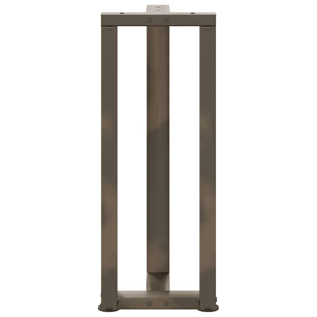 vidaXL Console Table Legs T-Shaped 2 pcs Natural Steel 38x25x(72-73) cm Steel 6