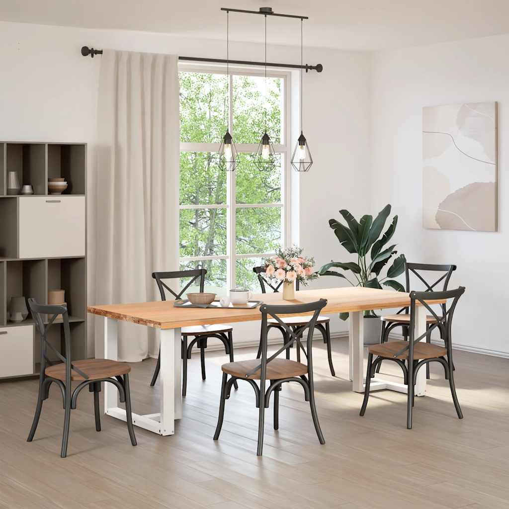 vidaXL Dining Table Legs T-Shaped 2 pcs Steel White 60 x 35 – 100 x 35