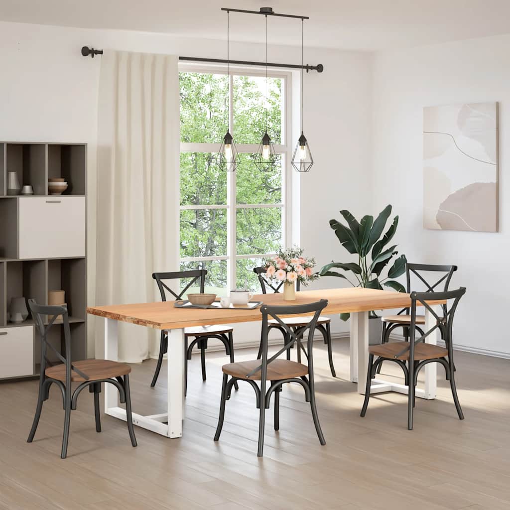 vidaXL Dining Table Legs T-Shaped 2 pcs Steel White 60 x 35 – 100 x 35