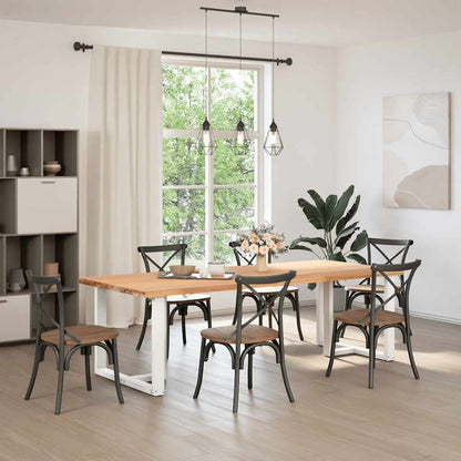 vidaXL Dining Table Legs T-Shaped 2 pcs Steel White 60 x 35 – 100 x 35