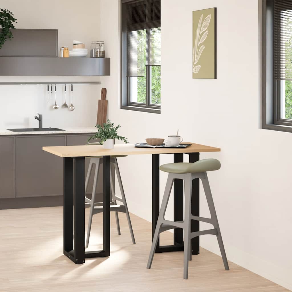 vidaXL Bar Table Legs T-Shaped 2 pcs Steel Black 25 x 28 – 60 x 35