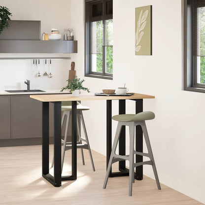 vidaXL Bar Table Legs T-Shaped 2 pcs Steel Black 25 x 28 – 60 x 35