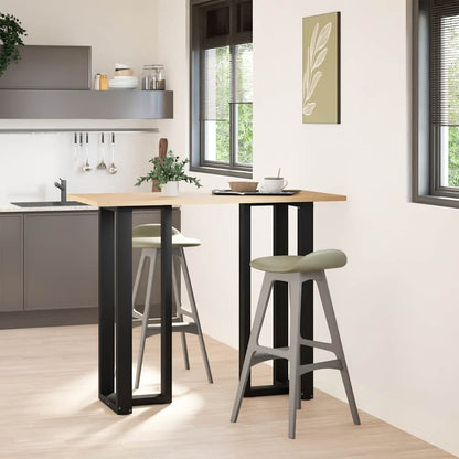 vidaXL Bar Table Legs T-Shaped 2 pcs Steel Black 25 x 28 – 60 x 35