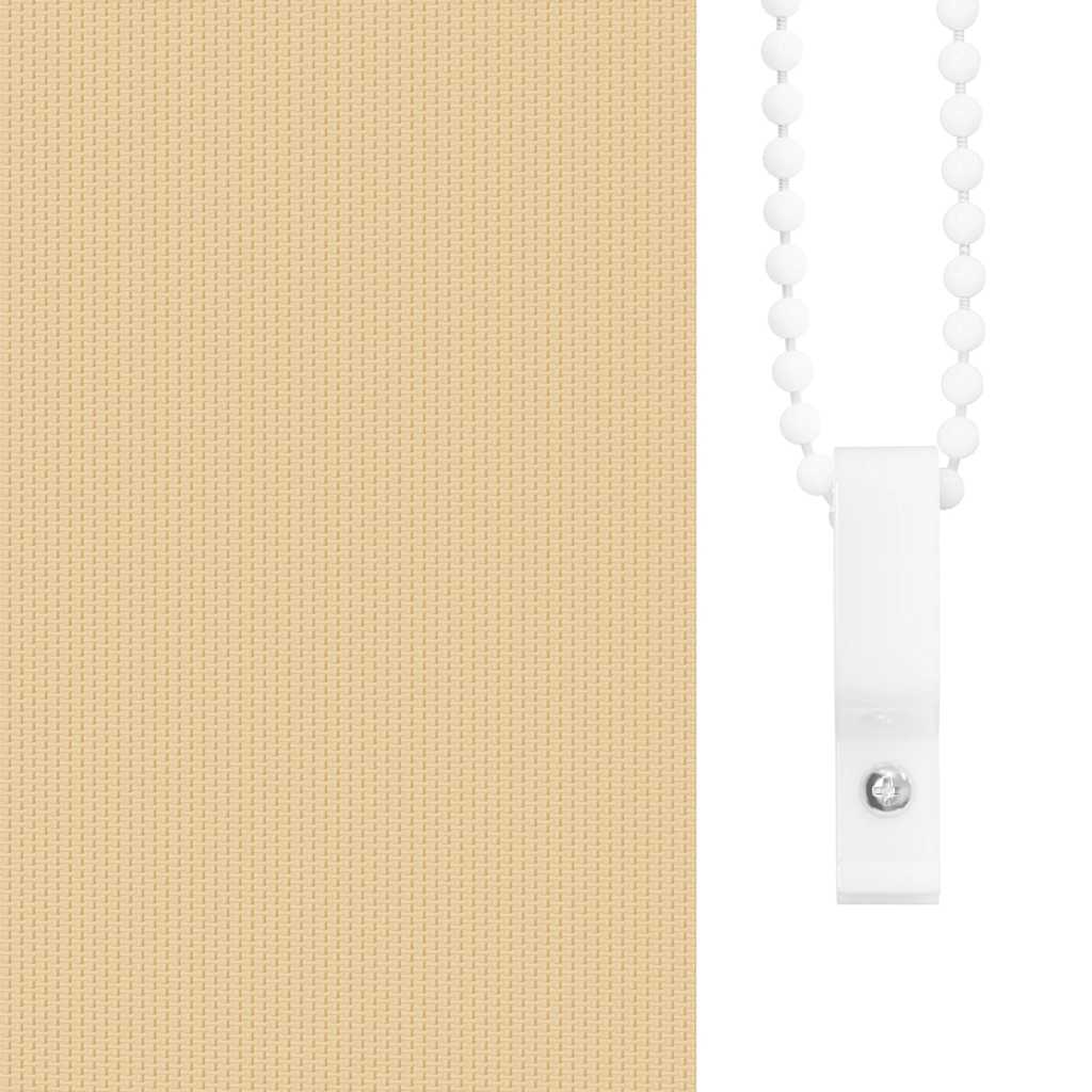 vidaXL Roller Blind Blackout Beige 125x130 cm Fabric Width 121.6 cm 5