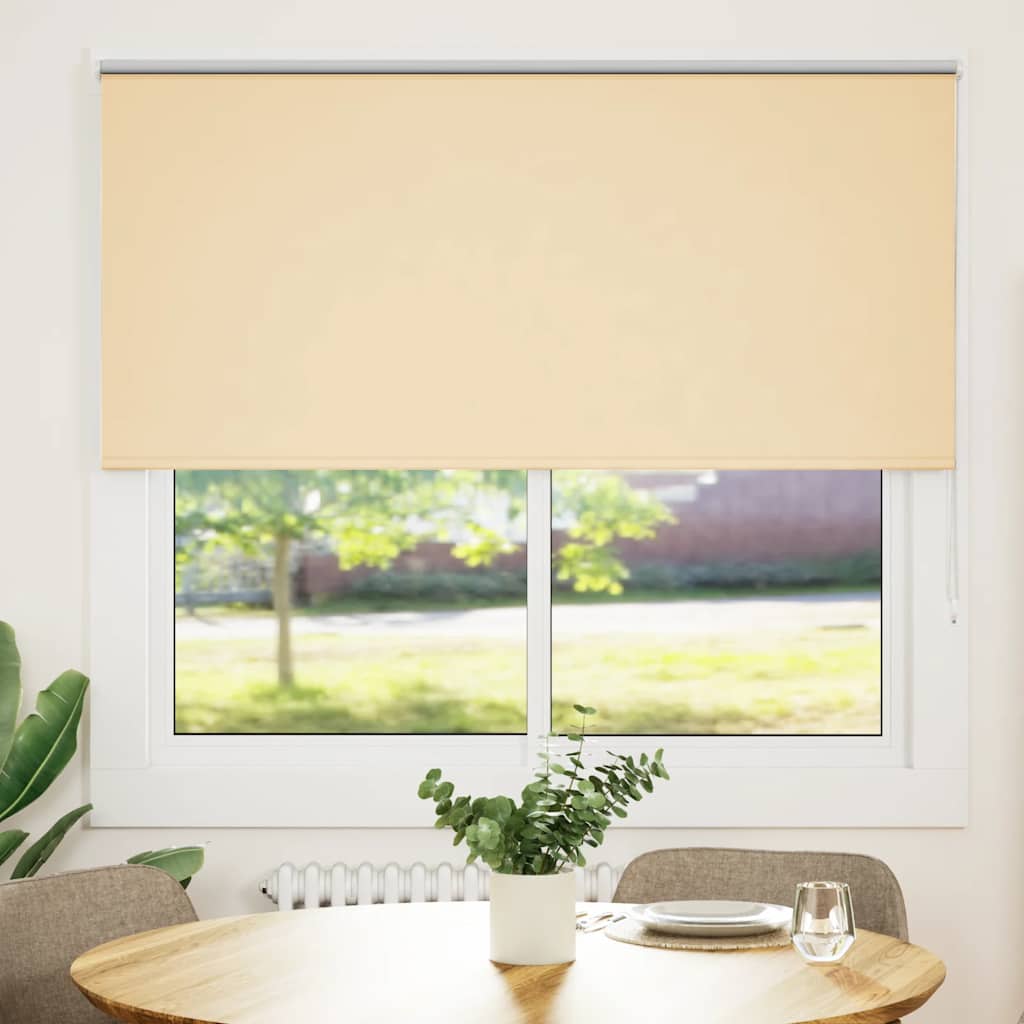vidaXL Roller Blind Blackout Beige 165x130 cm Fabric Width 161.6 cm Polyester 2
