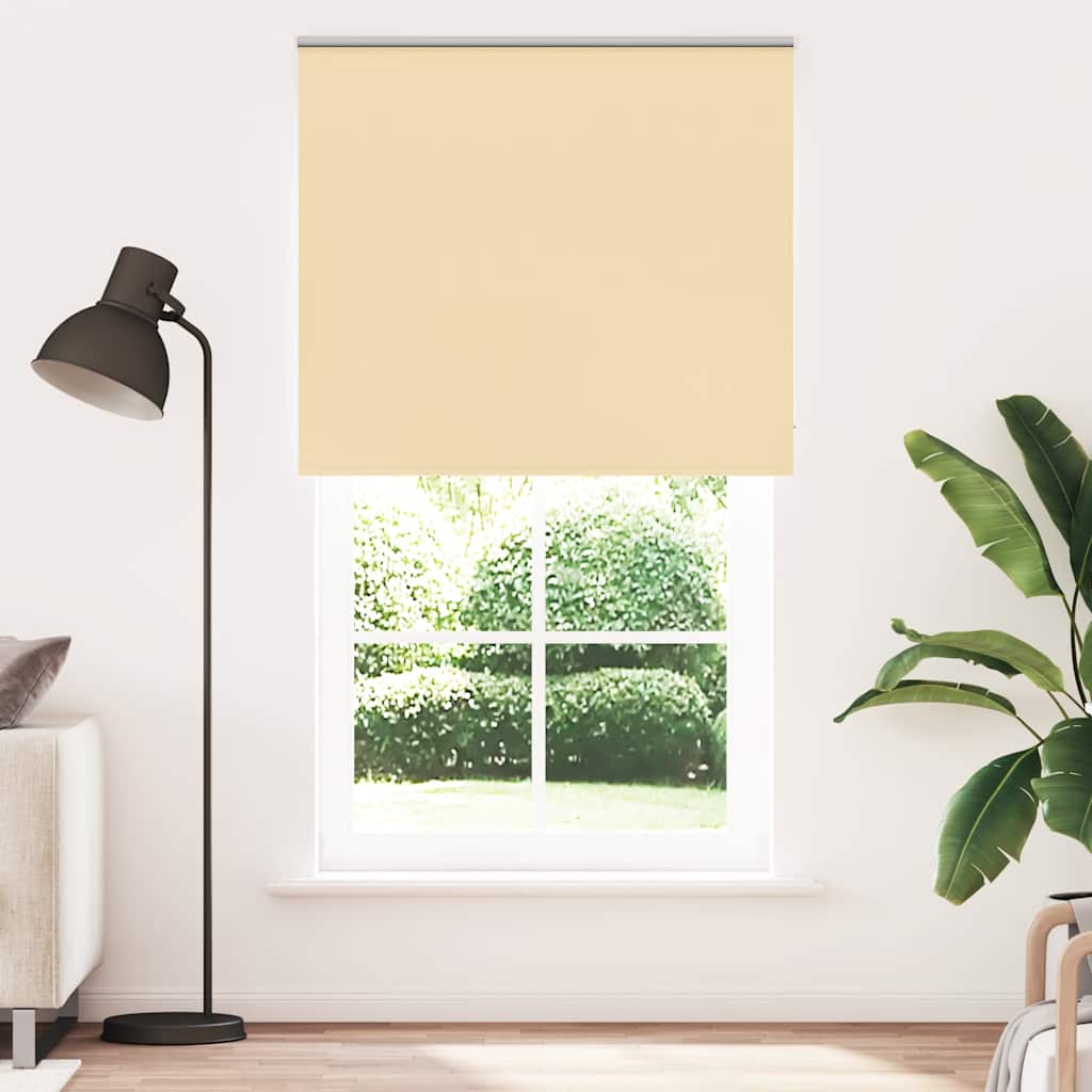 vidaXL Roller Blind Blackout Beige 130x210 cm Fabric Width 126.6 cm Polyester 1