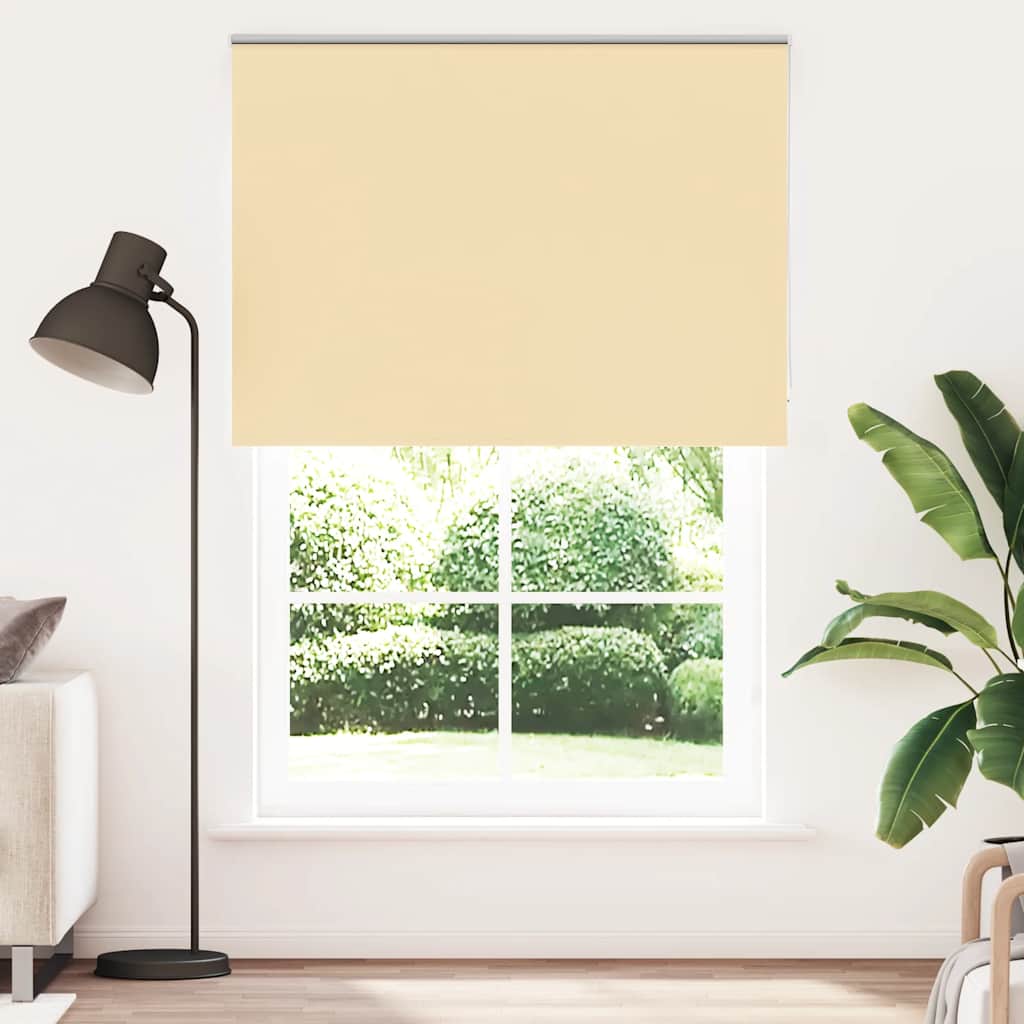vidaXL Roller Blind Blackout Beige 165x230 cm Fabric Width 161.6 cm Polyester 1