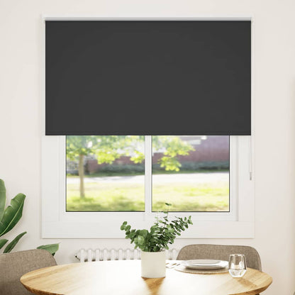 vidaXL Roller Blind Blackout Black 135x175 cm Fabric Width 131.6 cm Polyester 1