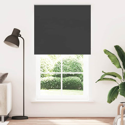 vidaXL Roller Blind Blackout Black 125x210 cm Fabric Width 121.6 cm Polyester 1
