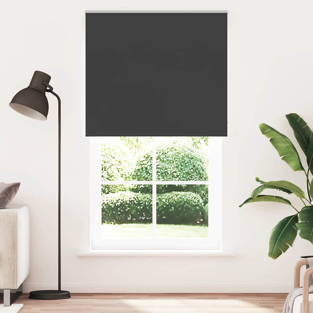 vidaXL Roller Blind Blackout Black 135x230 cm Fabric Width 131.6 cm Polyester 1