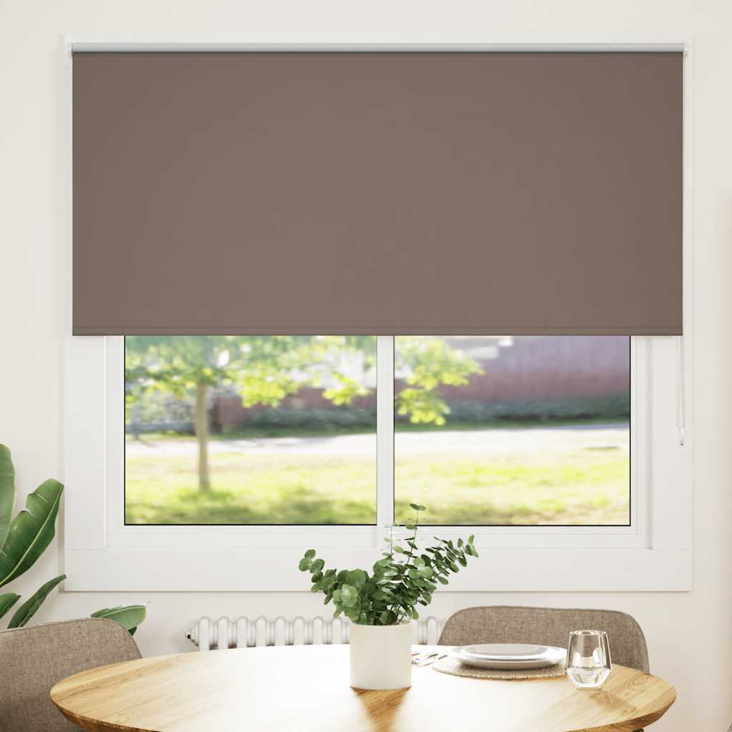 vidaXL Roller Blind Blackout Coffee 165x130 cm Fabric Width 161.6 cm Polyester 1