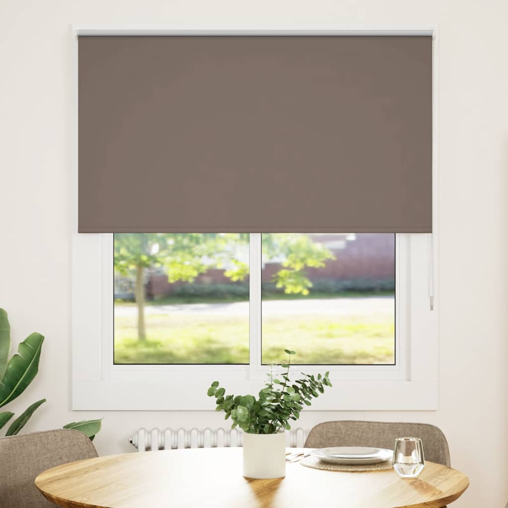 vidaXL Roller Blind Blackout Coffee 140x175 cm Fabric Width 136.6 cm Polyester 1