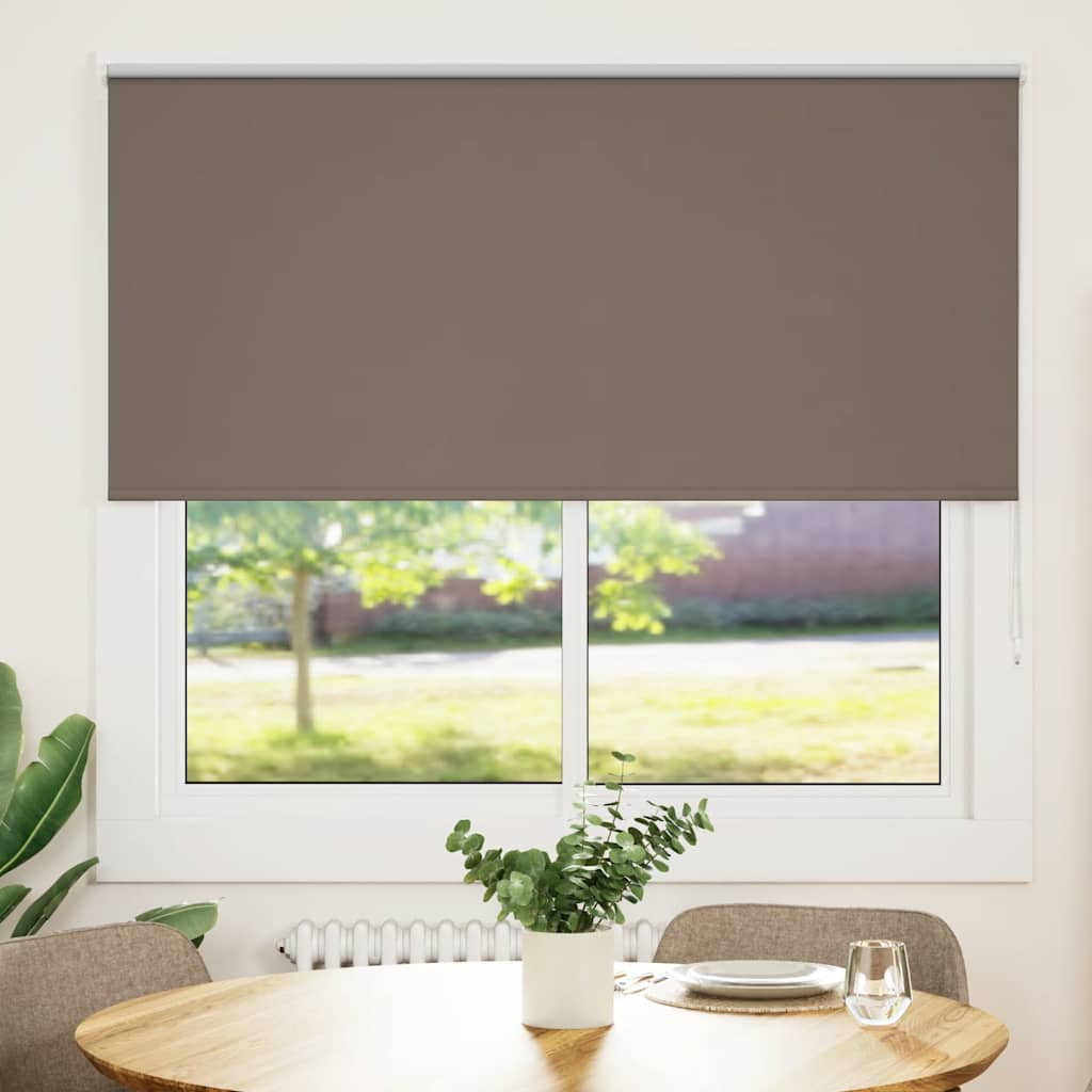 vidaXL Roller Blind Blackout Coffee 160x175 cm Fabric Width 156.6 cm Polyester 1