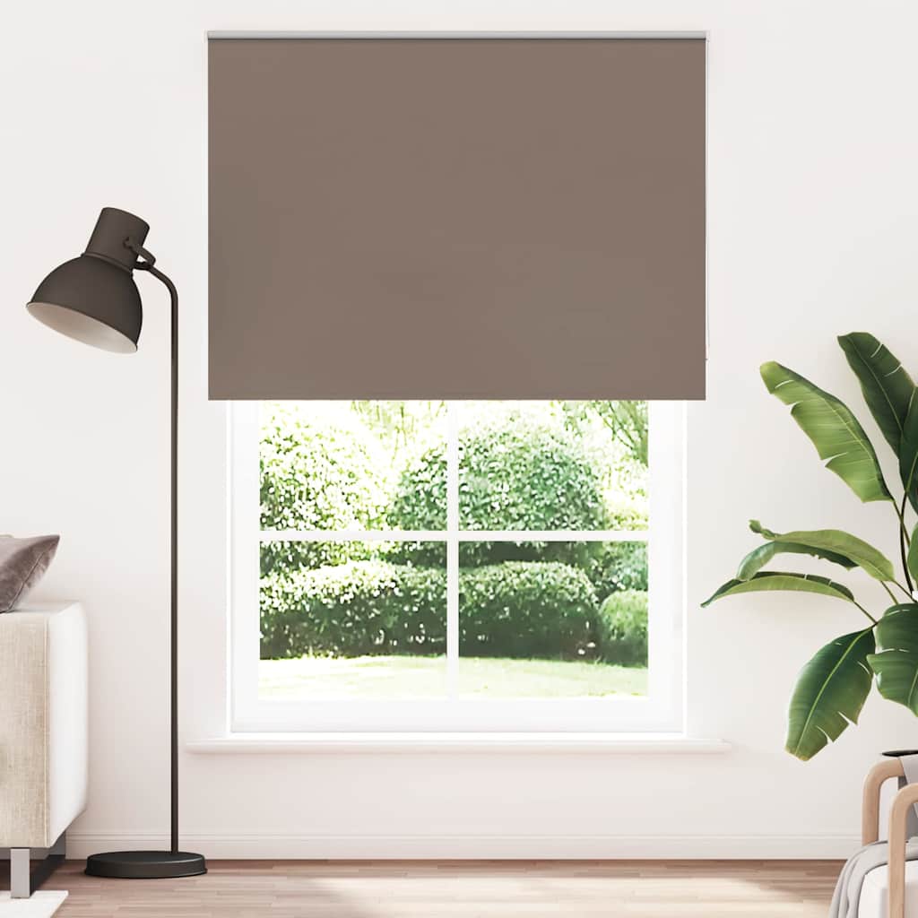 vidaXL Roller Blind Blackout Coffee 160x230 cm Fabric Width 156.6 cm Polyester 1