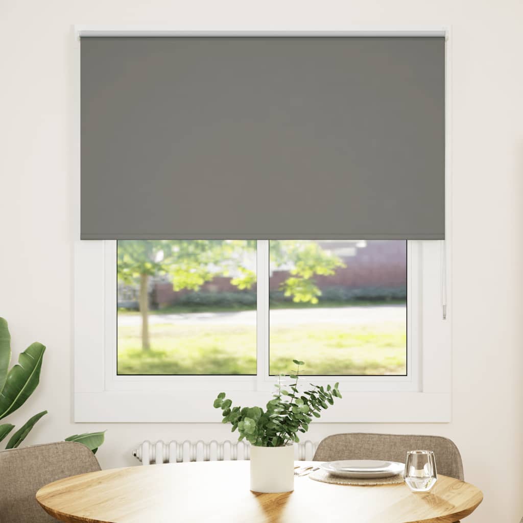 vidaXL Roller Blind Blackout Grey 135x175 cm Fabric Width 131.6 cm Polyester 2
