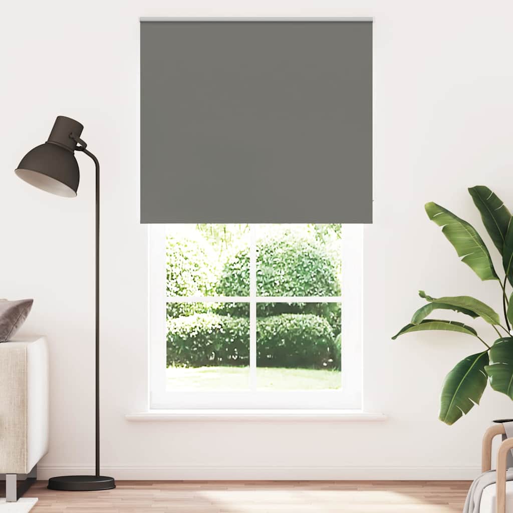 vidaXL Roller Blind Blackout Grey 130x210 cm Fabric Width 126.6 cm Polyester 2