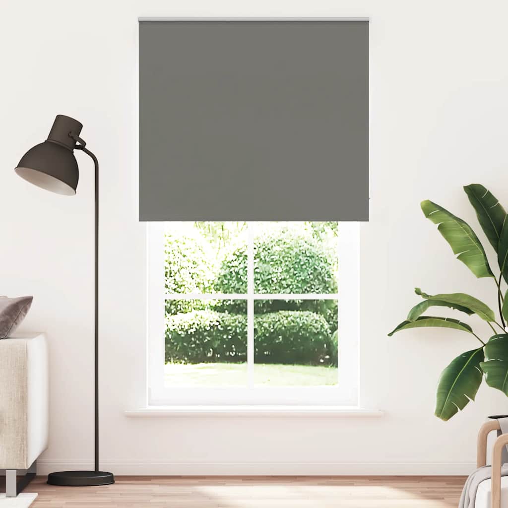 vidaXL Roller Blind Blackout Grey 130x230 cm Fabric Width 126.6 cm Polyester 1