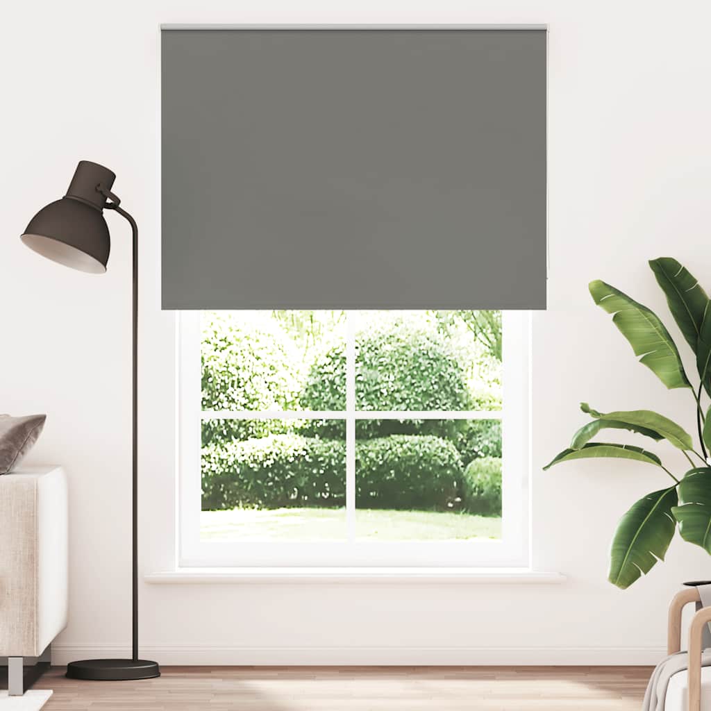 vidaXL Roller Blind Blackout Grey 165x230 cm Fabric Width 161.6 cm Polyester 1