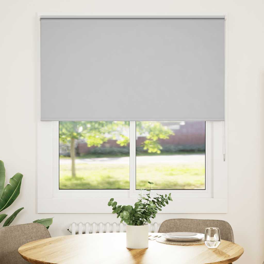 vidaXL Roller Blind Blackout Light Grey 135x175 cm Fabric Width 131.6 cm Polyester 2