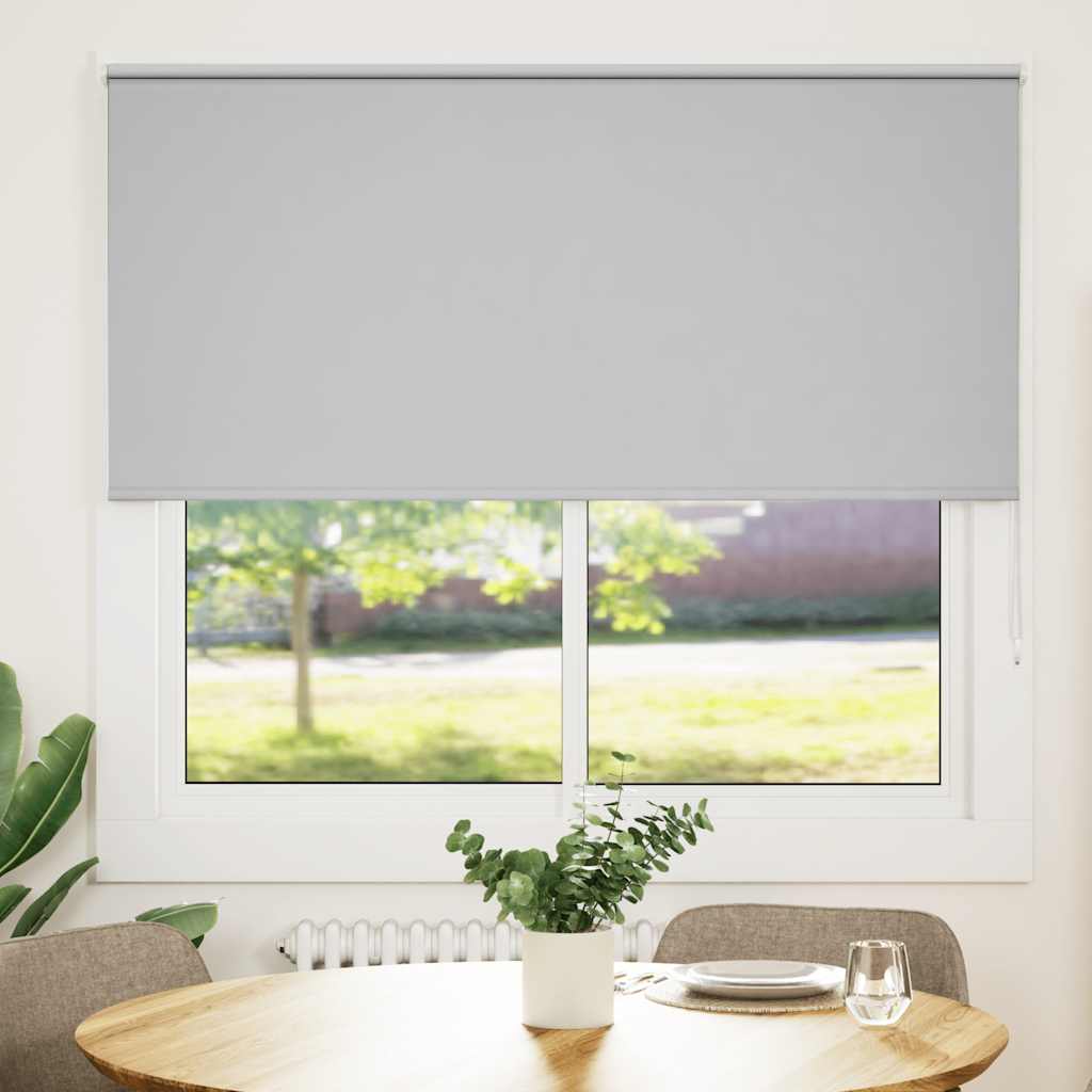 vidaXL Roller Blind Blackout Light Grey 165x175 cm Fabric Width 161.6 cm Polyester 2