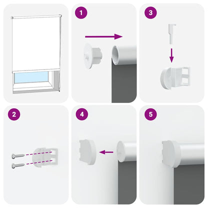 vidaXL Roller Blind Blackout Light Grey 165x175 cm Fabric Width 161.6 cm Polyester 5