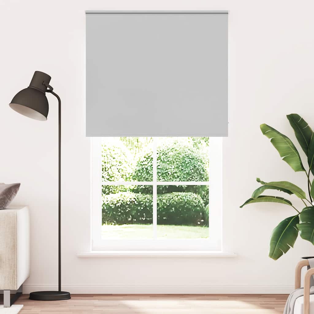 vidaXL Roller Blind Blackout Light Grey 130x210 cm Fabric Width 126.6 cm Polyester 2