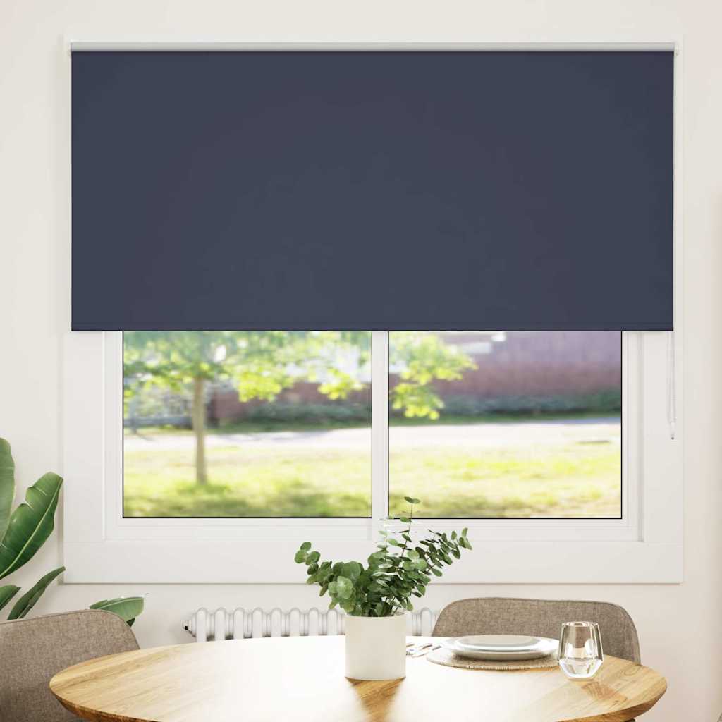 vidaXL Roller Blind Blackout Marine 160x130 cm Fabric Width 156.6 cm Polyester 2