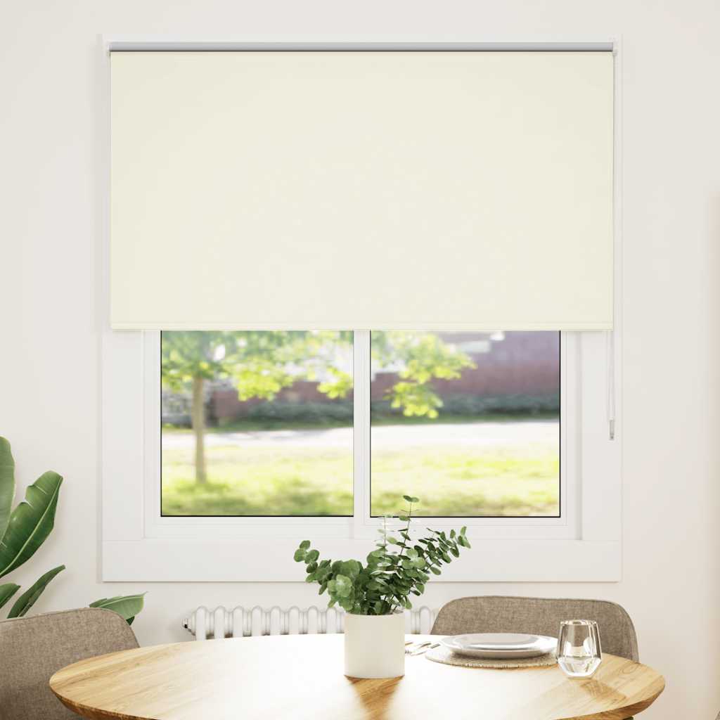 vidaXL Roller Blind Blackout Off White 140x175 cm Fabric Width 136.6 cm Polyester 2